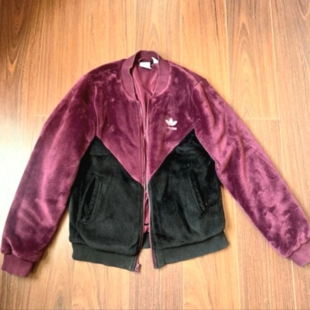 Adidas Faux Fur Bomber Jacket - Picture 4 of 8
